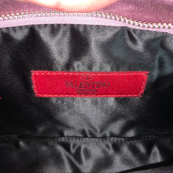 NWOT auth VALENTINO GARAVANI silk zip top CLUTCH rare orchid color BOX/DUST BAG - Picture 11 of 12